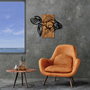 Wallity MA-306 Accesorio decorativo de madera y metal Nogal y Negro